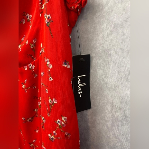 Lulus In the Garden Red Floral Print Skater‎ mini Spring Dress Size S - Picture 12 of 15